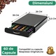 Suport 60 capsule de cafea, Bukate, 39x26.5x6.5, Design Tip Sertar, Compatibil cu Nespresso, Tchibo, Negru, Metal
