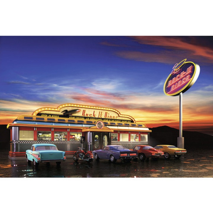 Tablou Canvas Retro American Dinner 60x90 Cm