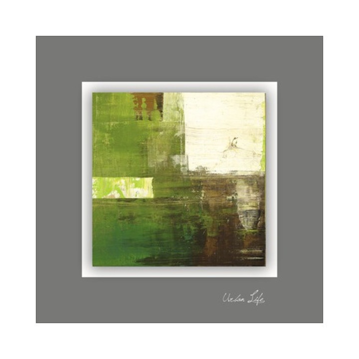 Tablou Metal Green Fields Ii 50x50 Cm
