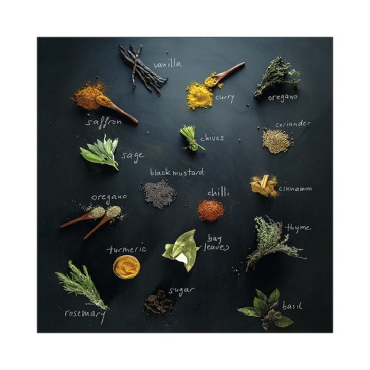 Tablou Sticla Herbage Mix 80x80 Cm