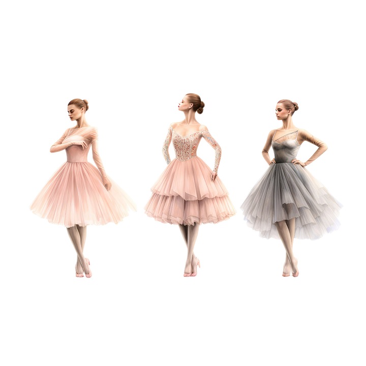 Set 5 bucati, Sticker decorativ, Balerinele, Rezistent la apa, NO12290, 6 cm, Multicolor