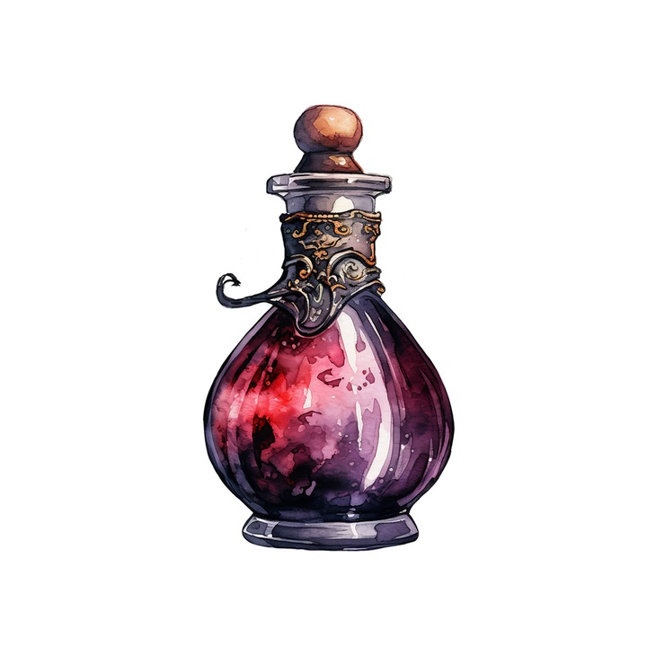 Set 5 bucati, Sticker decorativ, Halloween Sticla cu potiune magica rosie, Rezistent la apa, NO15806, 6 cm, Multicolor