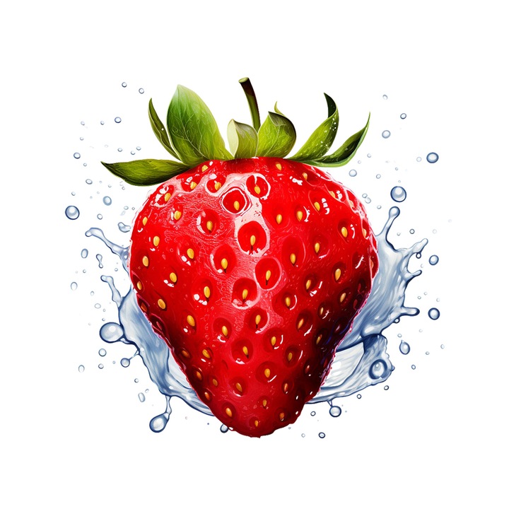 Set 5 bucati, Sticker decorativ, Capsuna in apa, Rezistent la apa, NO12793, 6 cm, Multicolor