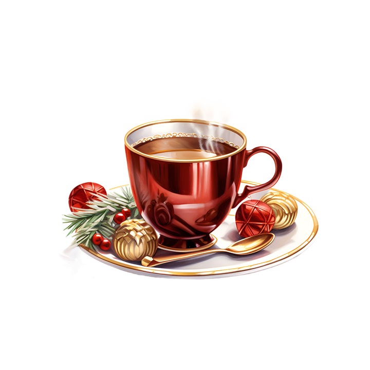 Set 5 bucati, Sticker decorativ, Ceasca cu cafea, Rezistent la apa, NO15967, 6 cm, Multicolor