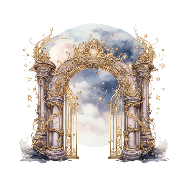 Set 5 bucati, Sticker decorativ, Poarta catre stele, Rezistent la apa, NO11138, 6 cm, Multicolor