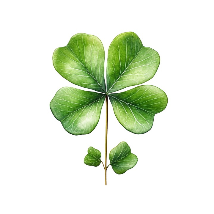 Set 5 bucati, Sticker decorativ, Trifoi cu patru petale, Rezistent la apa, NO13841, 6 cm, Multicolor