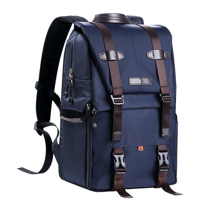 Раница за фото техника, K&F Concept, Nylon, Waterproof, 20L, Navy Blue/Brown