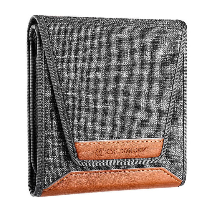 Husa filtre camera, K&F Concept, 37-62 mm, Gri/Maro