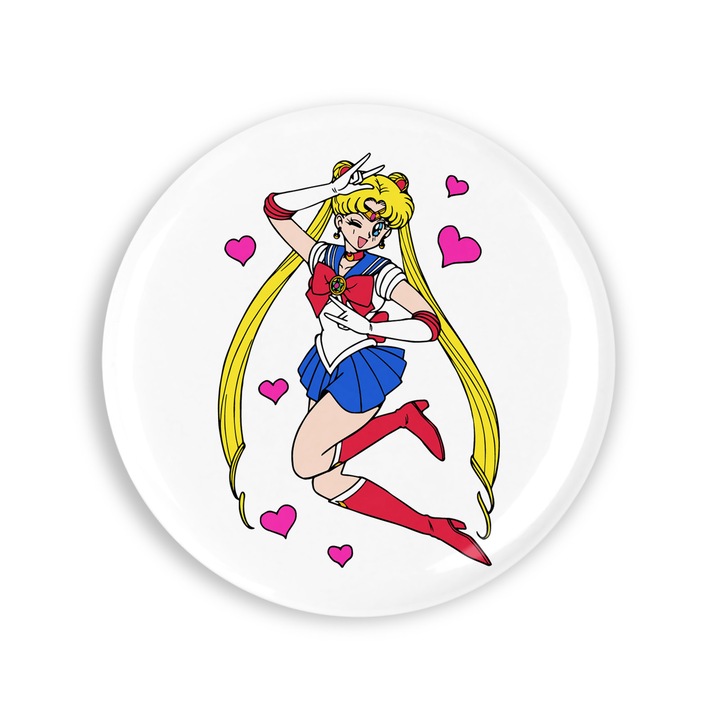 Set 4 insigne, Sailor Moon Love, NO3787, Metal, 44 mm, Multicolor