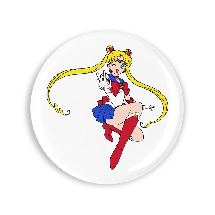 Set 4 insigne, Sailor Moon Saluta, NO838, Metal, 44 mm, Multicolor