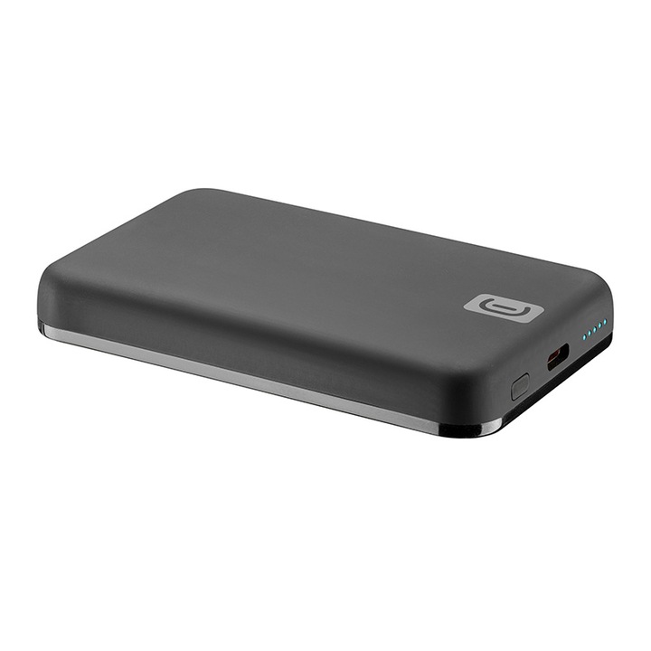 Baterie externa wireless, Cellularline, 5000mAh, 7.5W, Negru