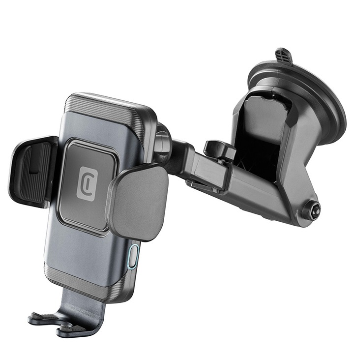 Suport auto cu incarcare wireless, Cellularline, 15W, Negru