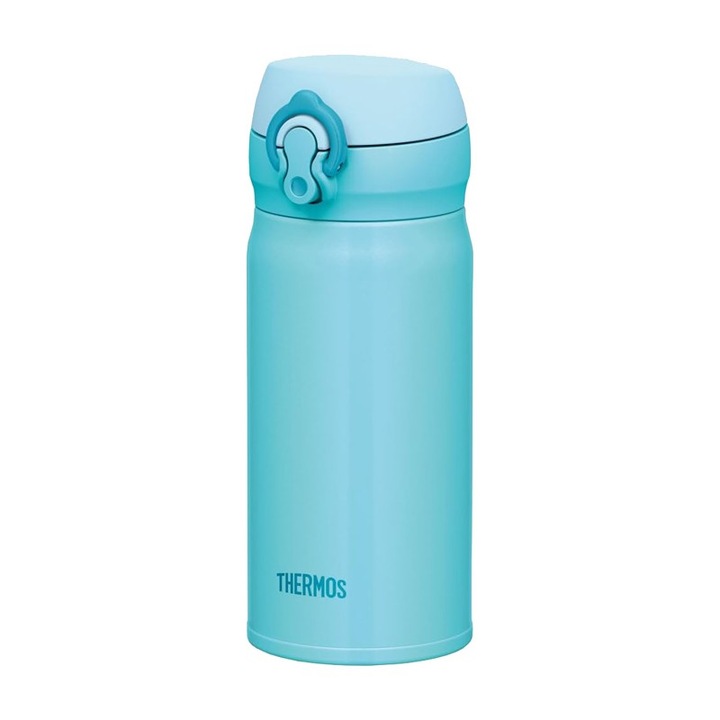Termos de calatorie, Thermos, Inox, 350 ml, 6.5 x 17 cm, Albastru deschis