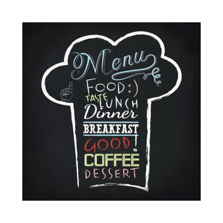 Tablou Sticla Menu 20x20 Cm