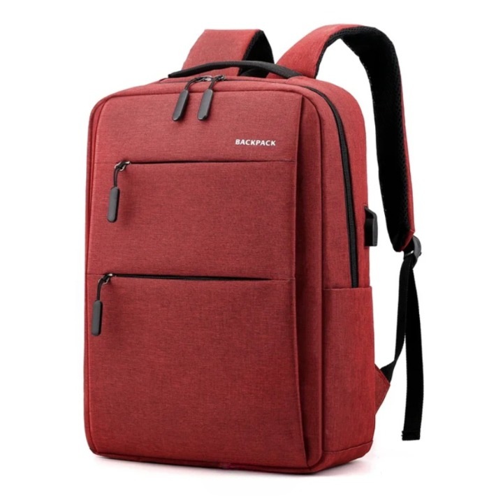 Rucsac TAIKESEN TK-L2, smart casual, rezistent la apa, cu port USB, rosu