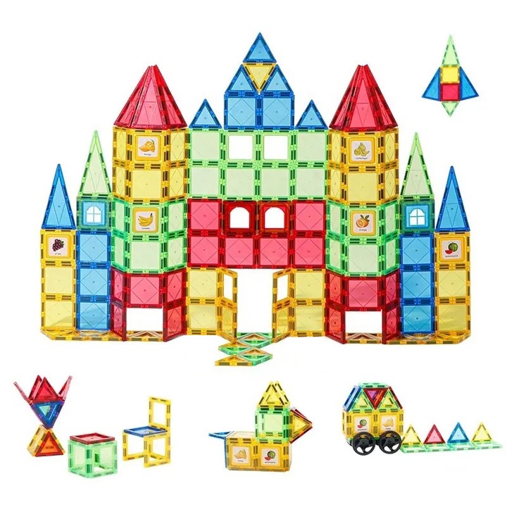 Магнитен конструктор NovoToys, Magnetic Tiles, 101 части