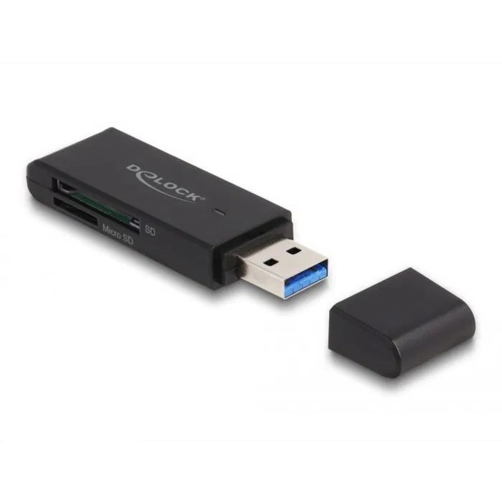 DeLock USB SD/MicroSD kártyaolvasó fekete (delock91002)