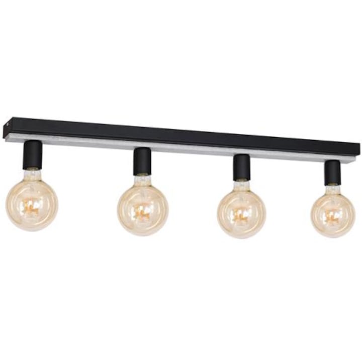 Lustra, Luminex, Metal, 90 cm, Negru