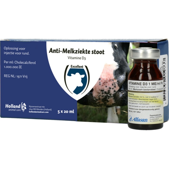 Vitamina D3, Stimularea febrei laptelui, Holland Animal Care, 5x20ml