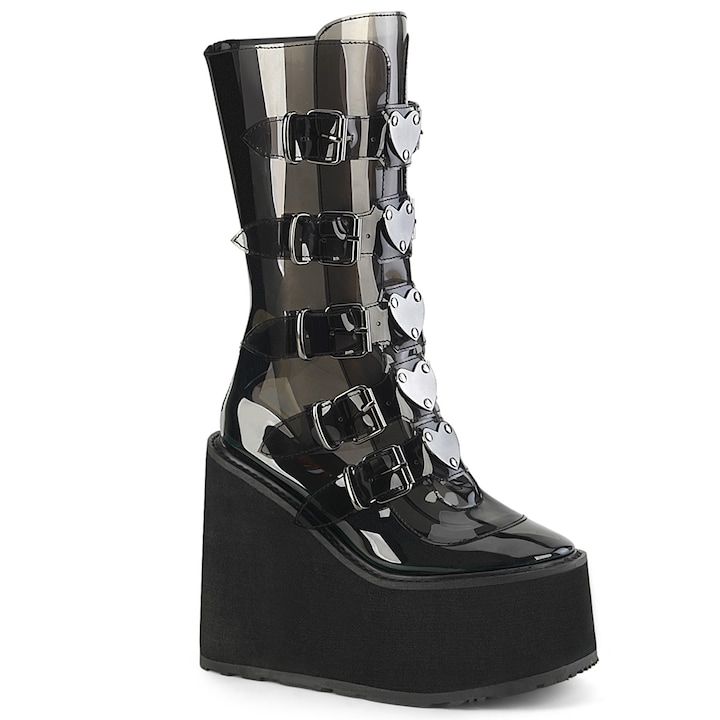 Botine dama, Pleaser, Metal, Negru, Negru
