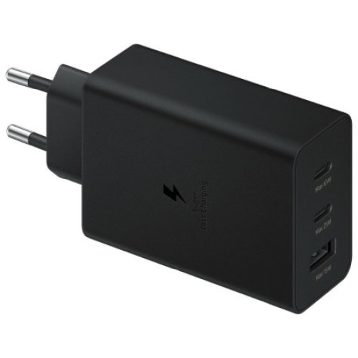 Универсално мрежово зарядно устройство USB тип C и USB A, бързо зареждане и кабел за данни Type C към Lightning, 65w, бързо зареждане, съвместимо с Apple iPhone 8 Plus, 1 метър, черен
