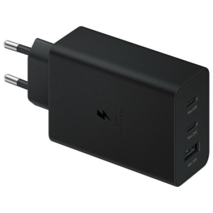 Универсално мрежово зарядно устройство USB type-C и USB A, бързо зареждане, 65w, бързо зареждане, съвместимо с Apple iPhone 7 Plus, черно
