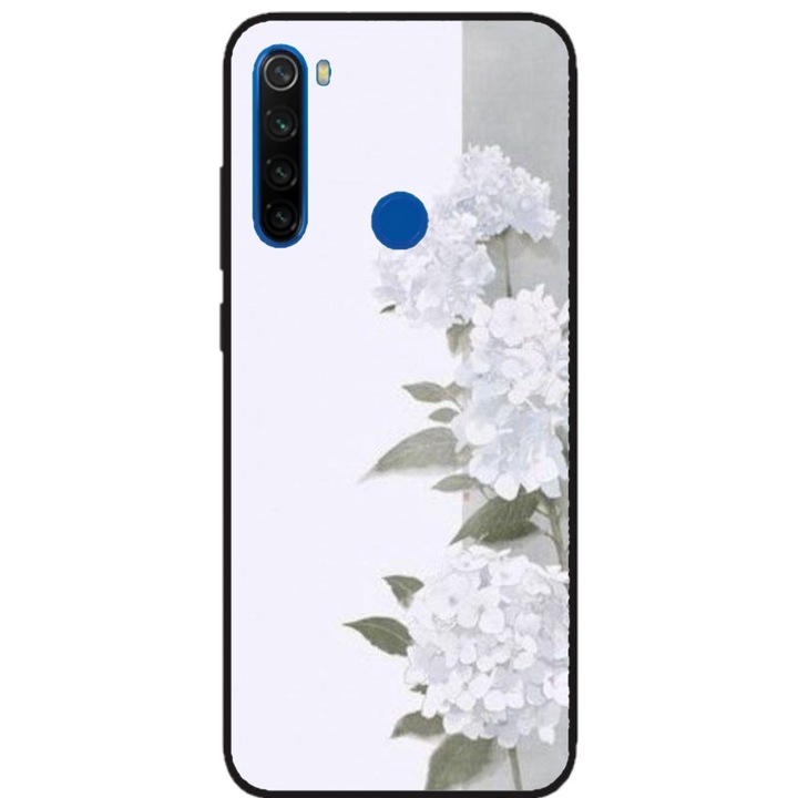 Husa personalizata Swim Case si Folie de Silicon pentru Xiaomi Redmi Note 8T, model Flowers #16, multicolor, S1D1M0217