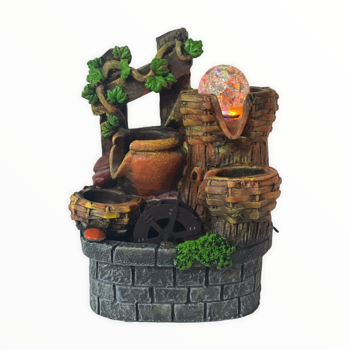 Fantana electrica din rasina cu bila, 19 cm, 3302