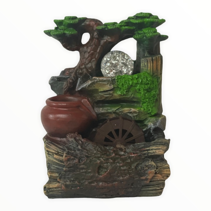 Fantana electrica din rasina cu bila, 19 cm, 8009