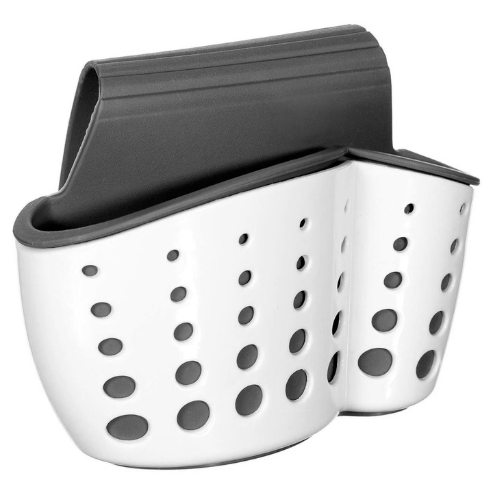 Surport burete/laveta, De uz casnic, Alb/ Gri