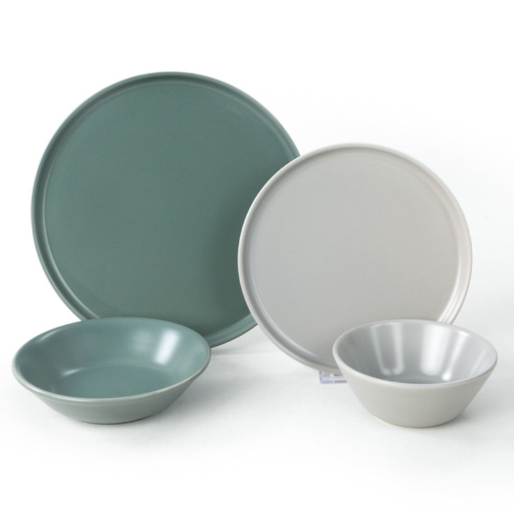 Комплект сервиз за маса, Keramika, River, 24 части, Керамика, многоцветен