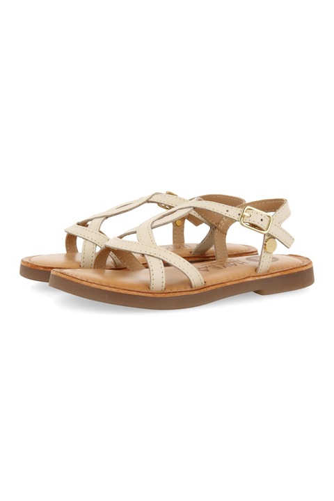 Gioseppo, Sandale de piele cu catarama Tilly, Alb fildes, 29 EU