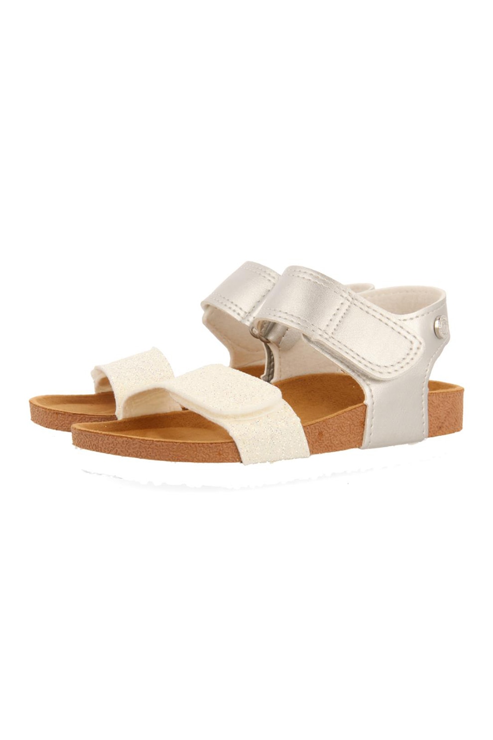 Gioseppo, Sandale cu velcro Angwin, Alb, Argintiu, 28 EU
