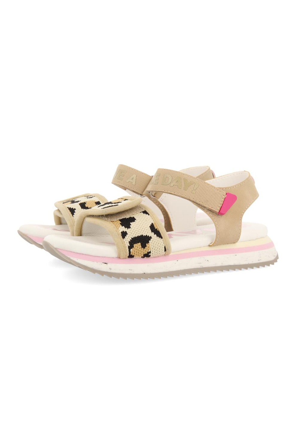 Gioseppo, Sandale cu velcro Ficarra, Negru, Bej, 32 EU
