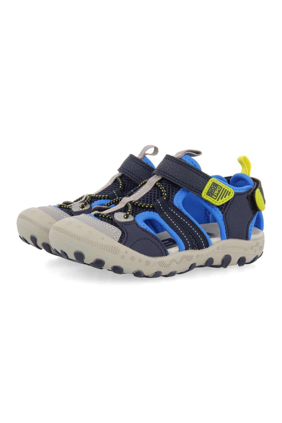 Gioseppo, Sandale fisherman cu velcro Adrano, Gri, Bleumarin, 25 EU