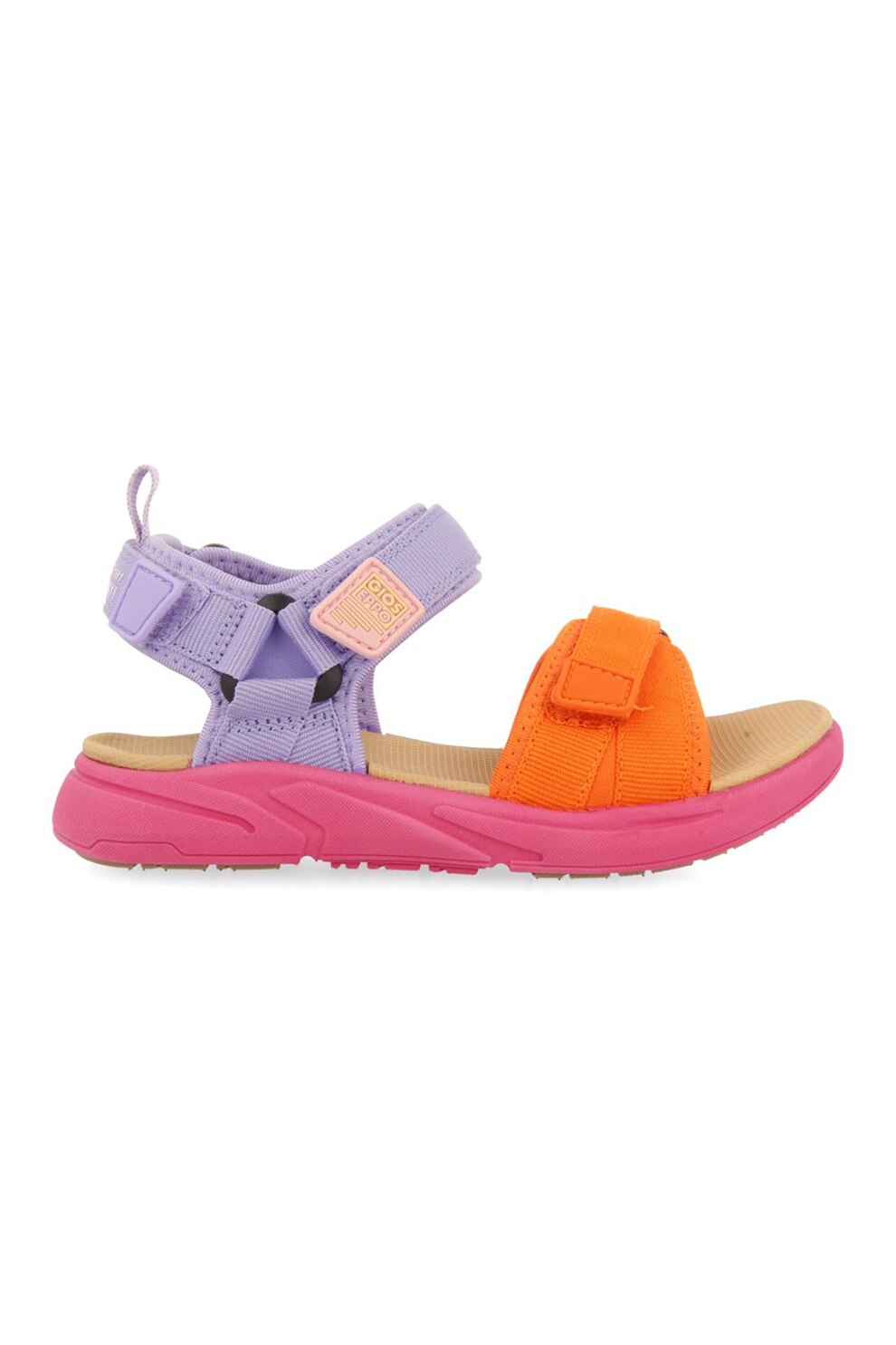 Gioseppo, Sandale uni cu velcro, Portocaliu mandarina, Lila, 26 EU