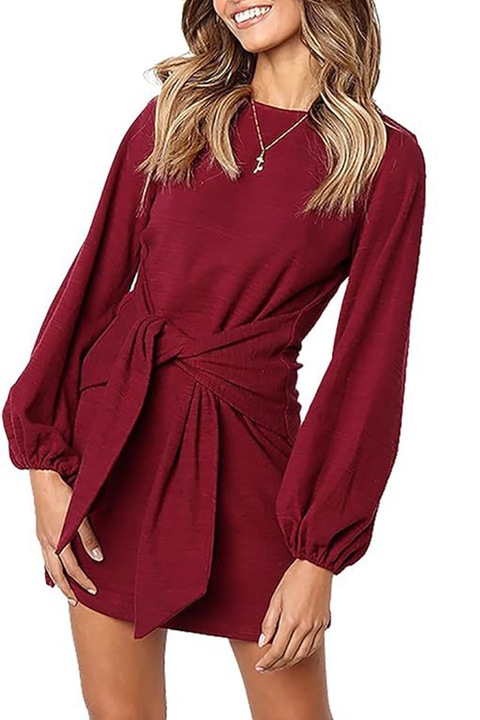 Дамска рокля, Vaxiuja, Полиестер, Бордо, Бордо