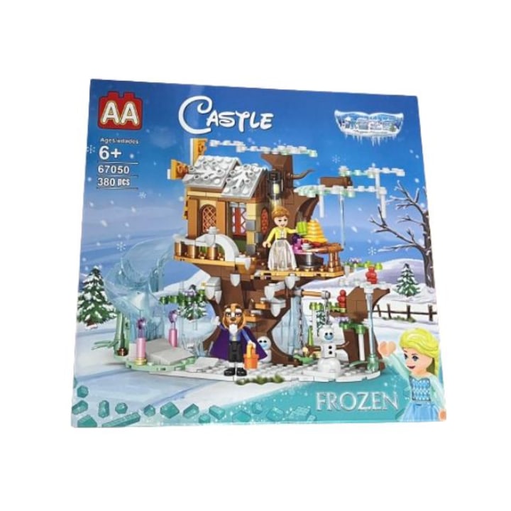 Építőipari készlet Frozen Castle 6+, 380 darab, 2 összeszerelhető kép (2 az 1-ben)