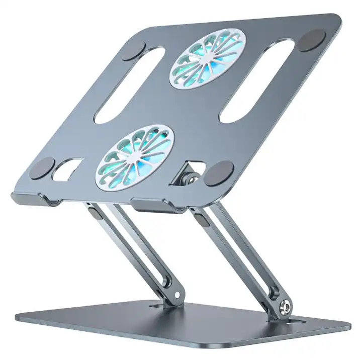Stand laptop/tableta aluminiu MTP, cooler, iluminare, pliabil ...
