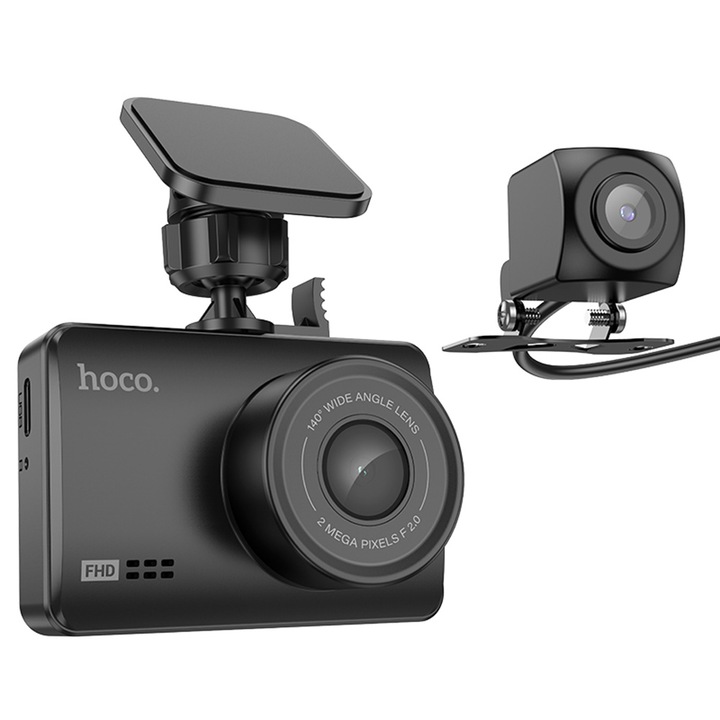 2,45 hüvelykes kétcsatornás éjszakai mód DV3 járműkamera 1080p 30 fps fekete