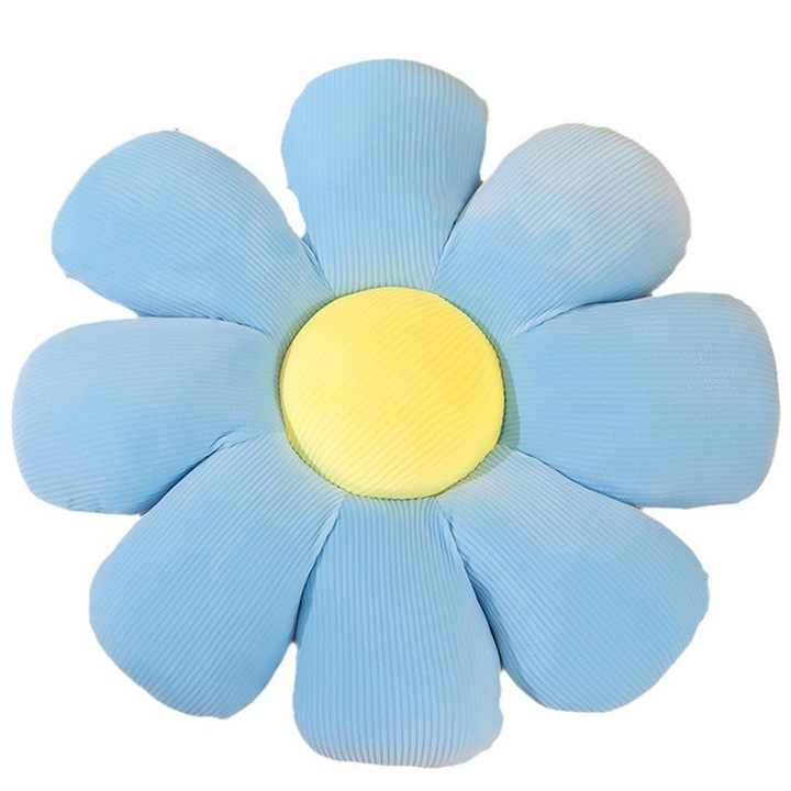 Възглавница за седалка, шарка на цветя, Ronyes®, 38x38 см, синьо