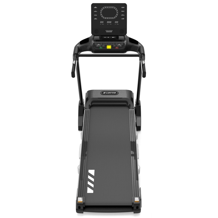Banda de alergat electrica Lotto Forza, bluetooth Fitshow/Kinomap/Zwift, motor 4.25 CP, inclinare motorizata 15 nivele, greutate maxima utilizator 120 kg, suprafata de alergat 140*48 cm, pliabila
