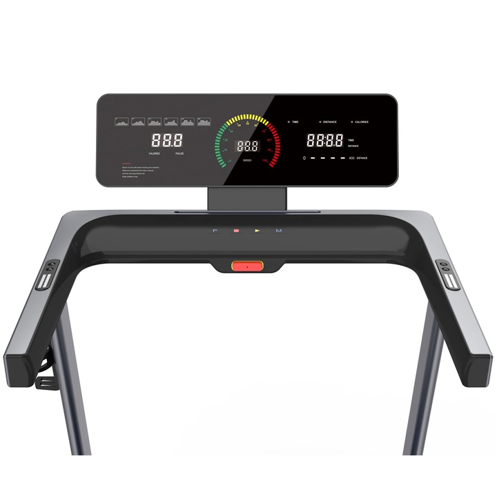 Banda de alergat electrica Lotto Genio, bluetooth Anyrun/Kinomap/Zwift, motor 3.75CP, inclinare motorizata 12 nivele, greutate maxima utilizator 120 kg, suprafata de alergat 125*45 cm, pliabila