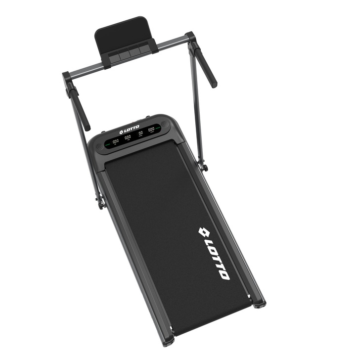 Banda de alergat electrica Lotto Easyrun 300, bluetooth Fitshow/Kinomap/Zwift, motor 2.5.CP, greutate maxima utilizator 100 kg, suprafata de alergat 100*40 cm, 100% pliabila, telecomanda pentru reglarea vitezei