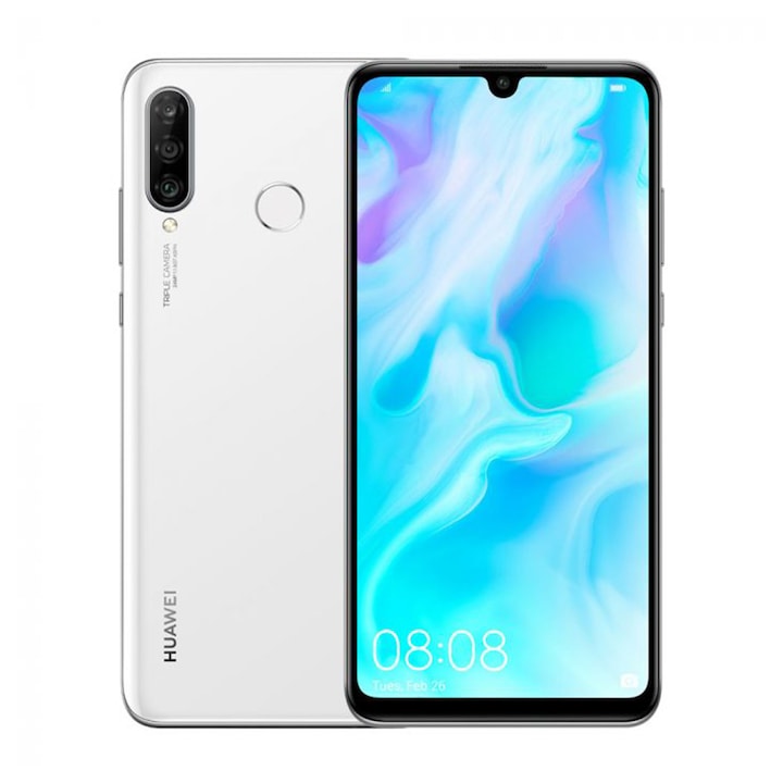 Smartphone Huawei p30 Lite, 4G, 4+128GB, Alb