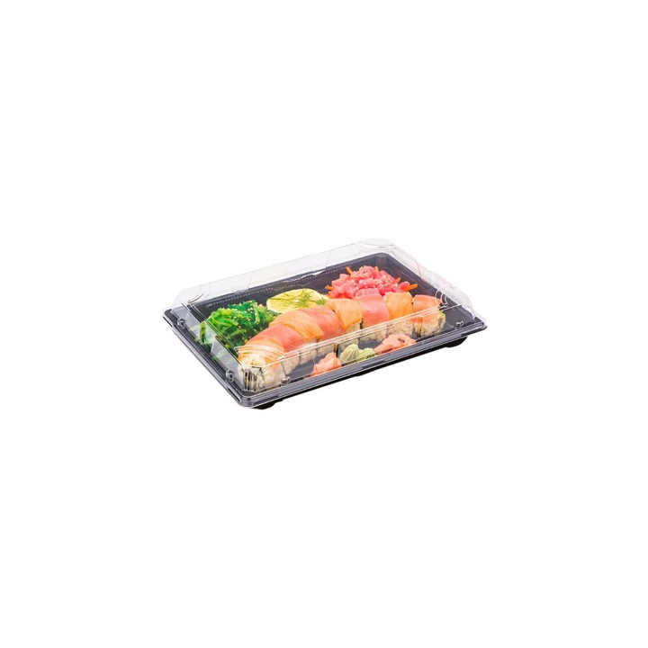 Set Caserole pentru sushi cu capac, 400 buc, dimensiune 16x9x2 cm