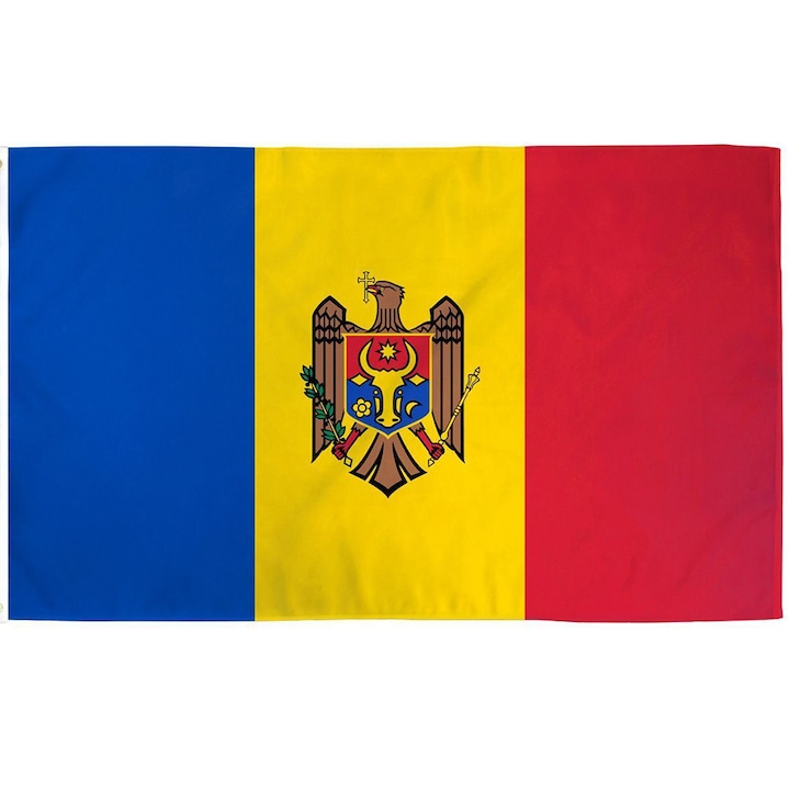 Steag Republica Moldova, dimensiune 150x90cm, poliester, Vision XXI