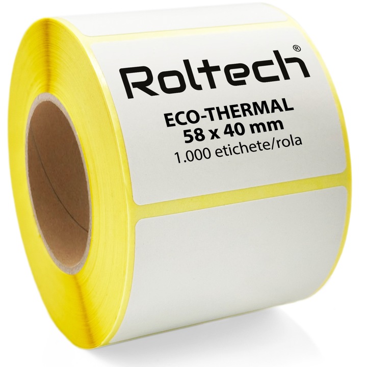 Rola etichete termica ROLTECH®, 58 x 40 mm, 1000 etichete/rola