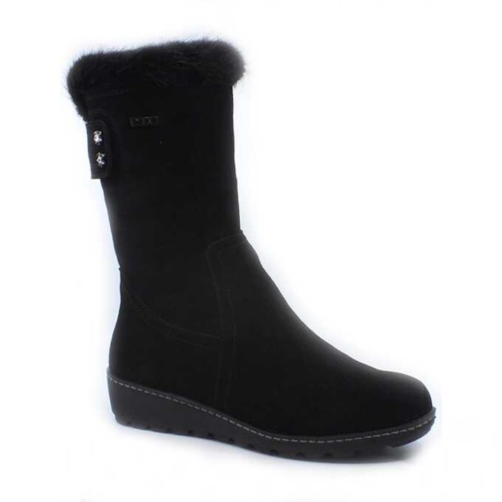 Cizme dama Maria Conti din piele intoarsa naturala cu membrana TEX captusit cu blana groasa talpa flexibila U6