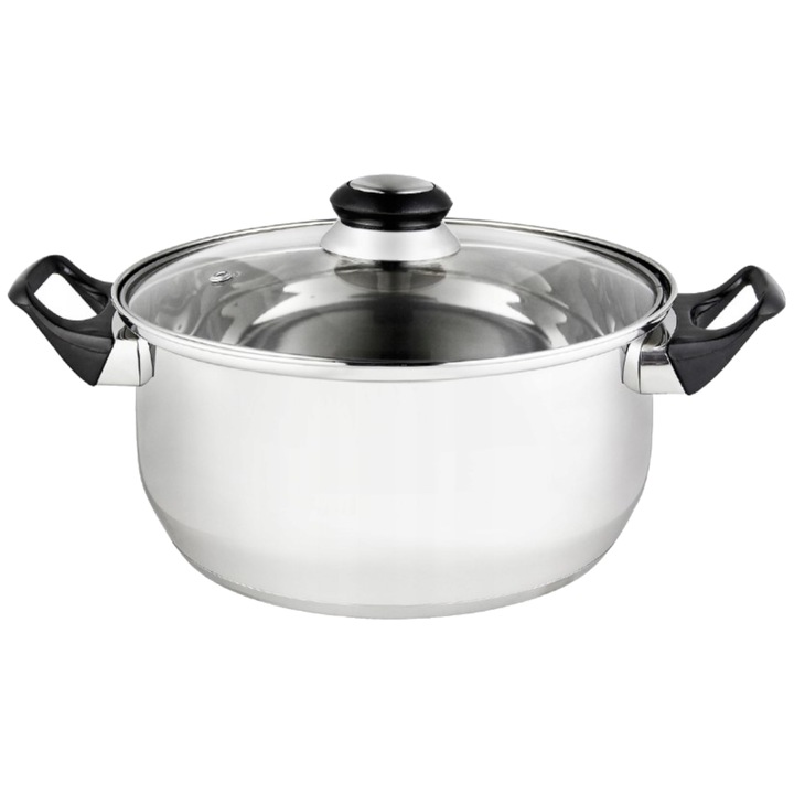 Oala de bucatarie cu capac, 4 L, inox, Vital, Karl Hausmann, argintiu